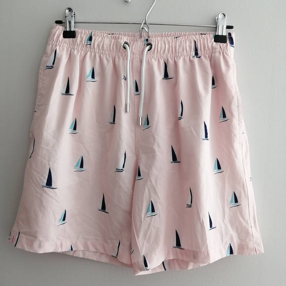 Frank's Sailboat Print Swim Trunks in Whitsunday Pink 6" Inseam Medium - Picture 2 of 15